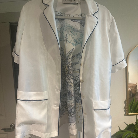 Christian Dior silk button up top
